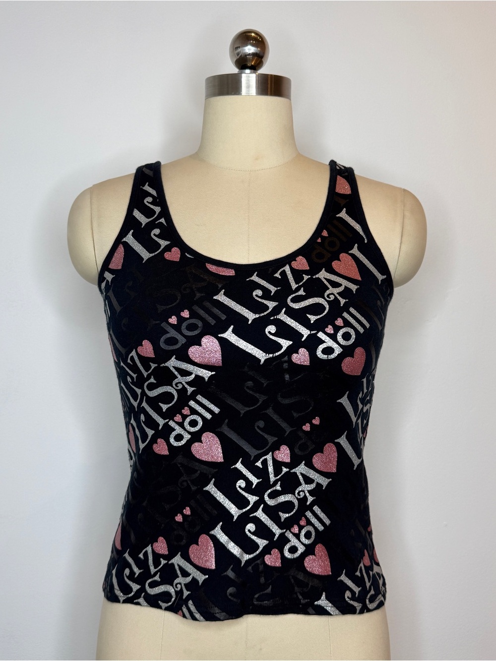 Liz Lisa black and silver logo tank
